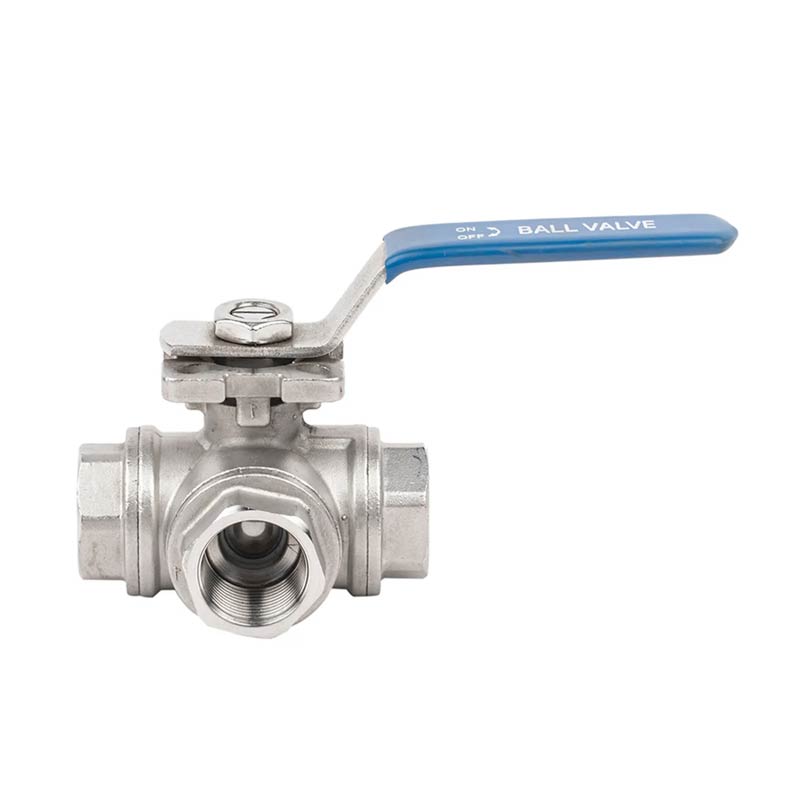 Threaded 3-Way Ball Valve with ISO 5211 Direct Mounting Pad
